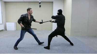 Policeman Edward vs Ninja in fight competition